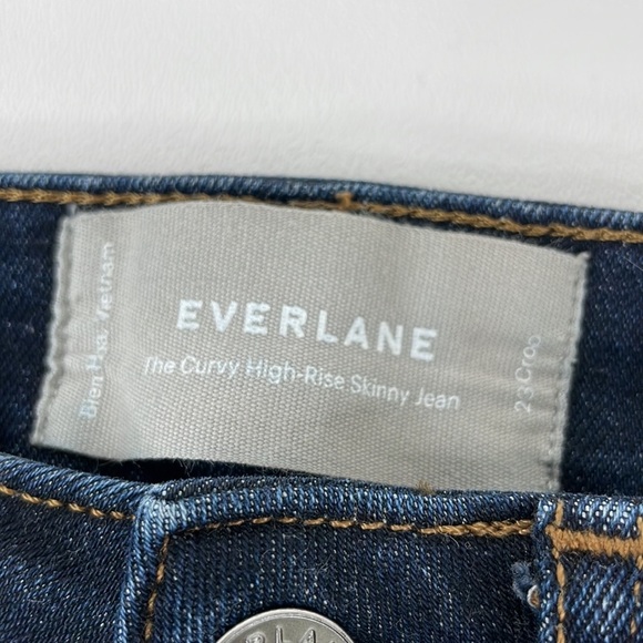 Everlane The Curvy HIgh Rise Skinny Jean 23 Crop Dark wash - Picture 2 of 9